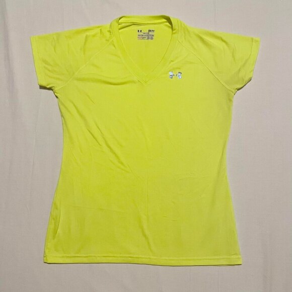 Under Armour Womens Shirt Size Small Heatgear Semi Fitted Tshirt Vneck - Picture 1 of 15